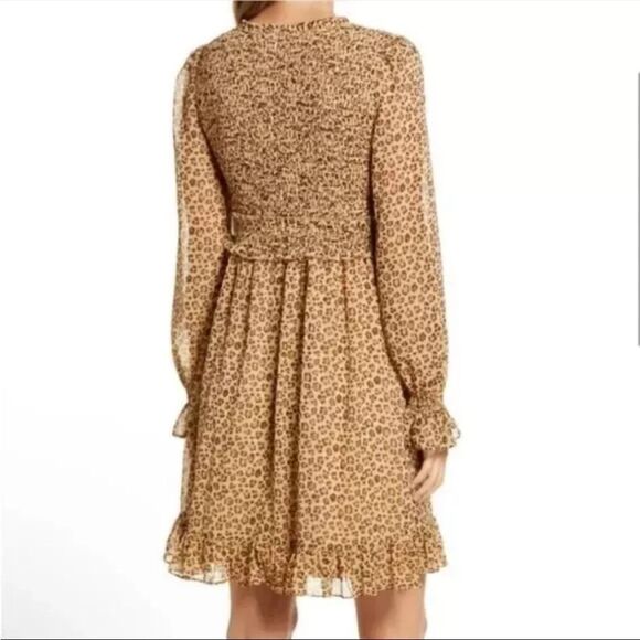 RACHEL PARCEL Leopard Cheetah Animal Print Smocked Ruffle Dress Size Medium - Picture 4 of 13
